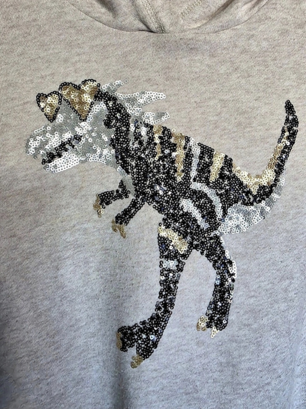 GAP Girls Sequin Dinosaur Hoodie Size Medium - Picture 2 of 3